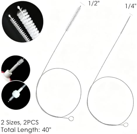 2 Pack 40 Inch Dual Size Straw Cleaner Brush, Flexible Pipe Cleaner - Image 2