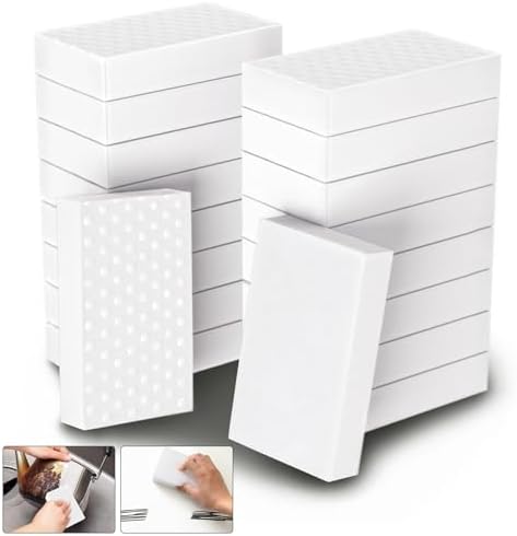 Magic Sponge Eraser for Magic Erasers, 50 Pack, 3X Density Extra Thick by PowoBest