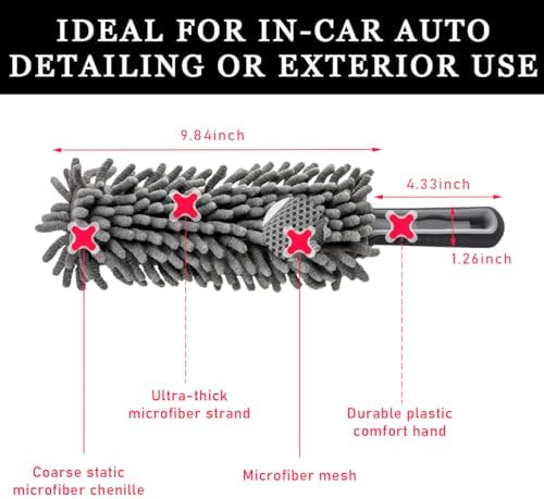 Car Dusting Brush, Portable Microfiber Scratch-Free Vehicle Duster - Image 2