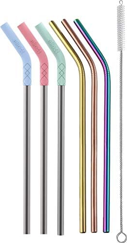 Ello Impact 6 Pack Reusable Metal Straws by Ello