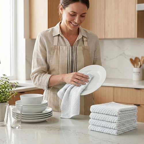DecorRack 100% Cotton Terry Kitchen Towels, 16 x 19 in - Image 2