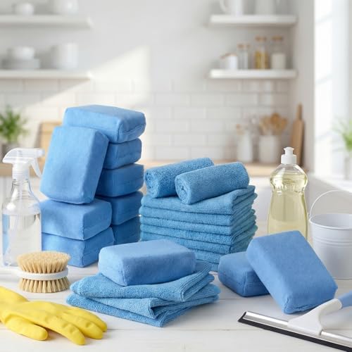 HunnmingRe 24 Pcs Microfiber Applicator Pad Kit Include Non Scratch Car Wash - Image 3