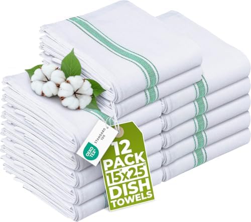 Utopia Towels Green Dish Towels 100% Ring Spun Cotton Highly Absorbent & by UTOPIATOWELS