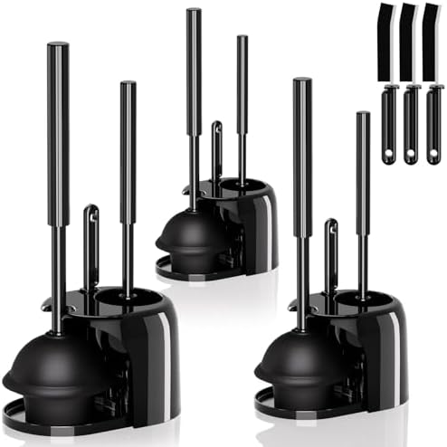 3PACK 3 in 1 Toilet Brush and Plunger Set by Unknown