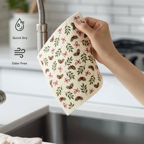 RECYCO 4 Pack Christmas Swedish Dishcloths - Image 6