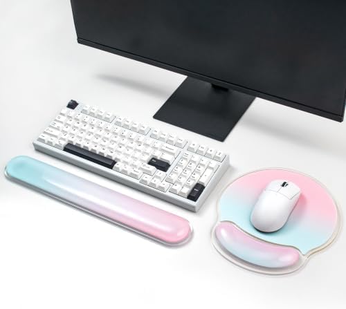 Gel Wrist Rest and Mouse Pad for Keyboard and Mouse, Ergonomic Mousepad Set by Sumgsn