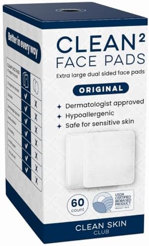 Clean Skin Club Clean² Pads 2.0 Guaranteed Not to Shed & Tear Face Pads by CLEANSKINCLUB