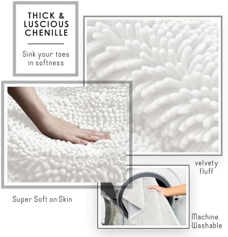 Hearth & Harbor Bathroom Rugs, Chenille Bath Mat - Image 6