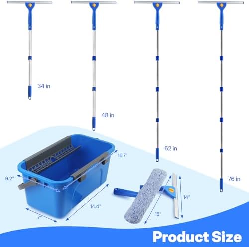 Window Cleaning Kit with Bucket, Squeegee and Scrubber - Image 4