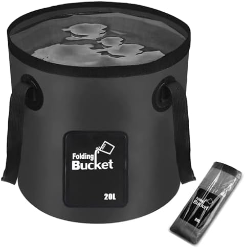 Collapsible Bucket with Handle, Lightweight 5 Gallon 20L by Wlikn