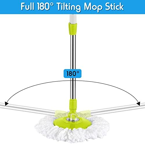 Rtteri Spin Mop Replacement Handle, 360 Rotating Telescopic Pole - Image 6