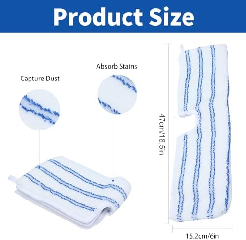 4 Pack Microfiber Mop Pads for O Cedar Mop Replace Head, Reusable Mop Cover - Image 2