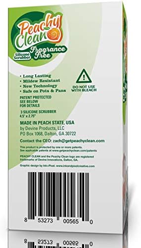 Peachy Clean Silicone Dish Sponge Scrubbers, Unscented Freshness, Non-Scratch - Image 6
