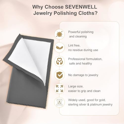 SEVENWELL Silver Polishing Cloth, Jewelry Cleaner Cloth - Image 3