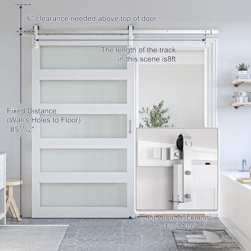 SMARTSTANDARD 48 x 84 in Glass Barn Door - Image 2