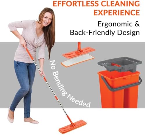 Macromax Flat Mop and Bucket Set, Microfiber Wet and Dry Mop - Image 7