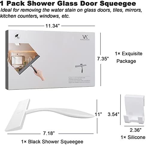 Squeegee for Shower Glass Door, 11-Inch Shower Squeegee for Glass Doors - Image 3
