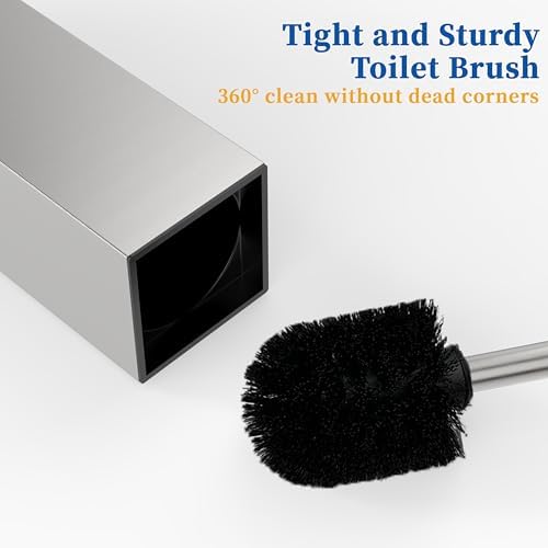 RUACQ Toilet Brush and Holder Set, Brushed Nickel - Image 6