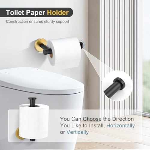 TQKAG Black and Gold Bathroom Hardware Accessories Set 10-Pieces, Premium - Image 3