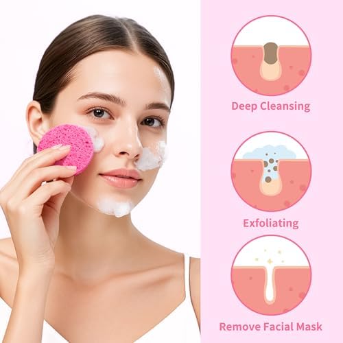 100-Count Compressed Facial Sponges, Natural Cellulose - Image 6