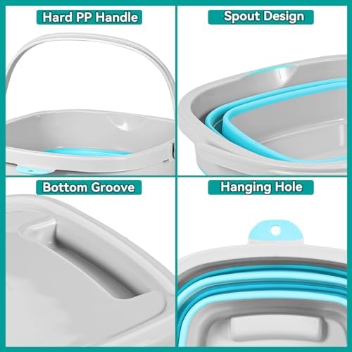 2 Pack 2.6 Gallon Collapsible Plastic Buckets - Image 4