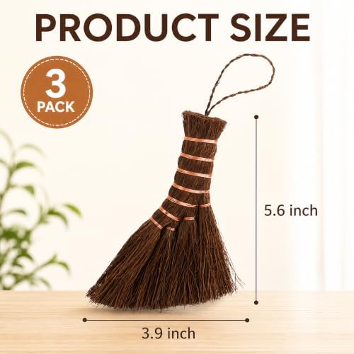 Fasmov 3 Pack Bonsai Broom Brush, Natural Straw Broom - Image 2
