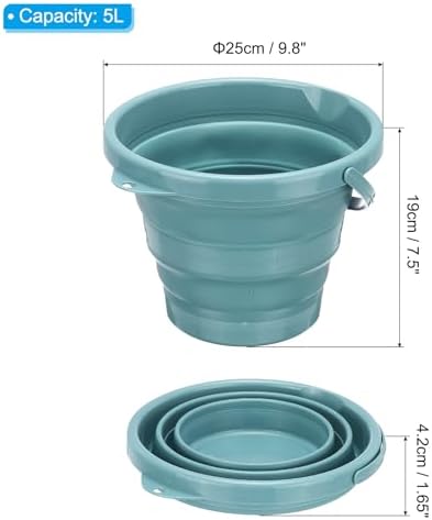 PATIKIL Collapsible Bucket 5L/1.3Gallon, Small Foldable Bucket Portable Plastic - Image 2