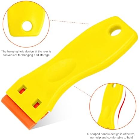 Upgrade 5 Pack Plastic Razor Blade Scraper and 200 Pcs Blades, Remove Label - Image 3