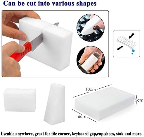 Magic Sponge Eraser, 50 Pack Melamine Sponge Sheets Foam in Bulk, All-Purpose - Image 6