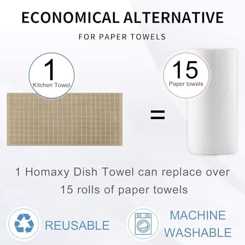 Homaxy 100% Cotton Terry Kitchen Towels, 2 Pack - Image 7