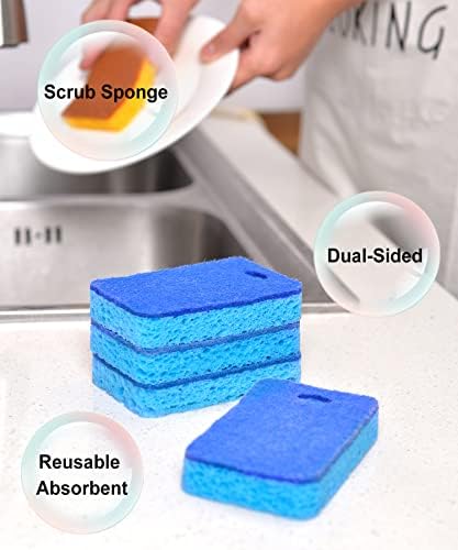 METUUTER 12-Count Scrub Sponges Kitchen Sponge Heavy Duty, Cellulose Sponges - Image 2