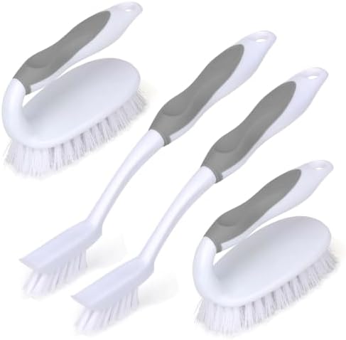 Scrub Brush Set, 4 Pack Deep Cleaning Brush Kit by HileSwan