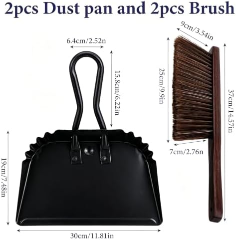 4Pcs Dust Pan and Brush Set, Heavy Duty Metal Dustpan - Image 7