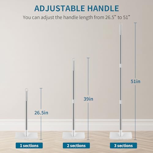 Floor Scrub Brush with 51-Inch Long Handle, 2 in 1 Floor Scrubber - Image 2
