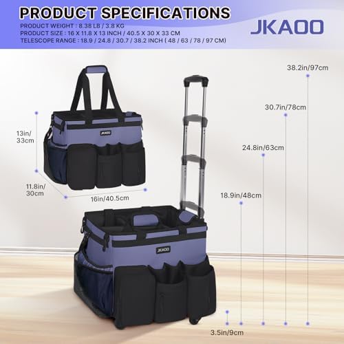 JKAOO Large Rolling Cleaning Caddy Bag - Image 2