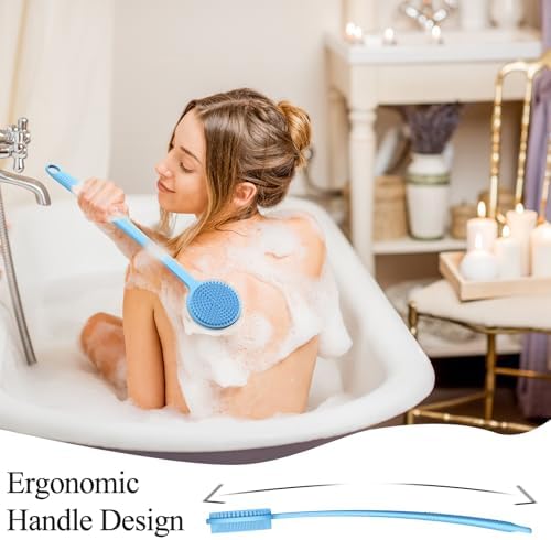 Silicone Back Scrubber for Shower, 17in Lengthen Long Handle Body Brush - Image 2