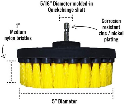 Premium Drill Brush Professional – Medium-Soft 5 in Yellow Set of 3 | - Image 3