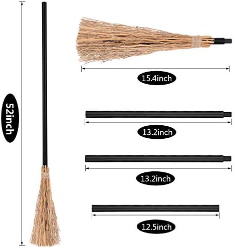 3 Pcs Halloween Witch Broom 52" Plastic Detachable Witch Broom - Image 2