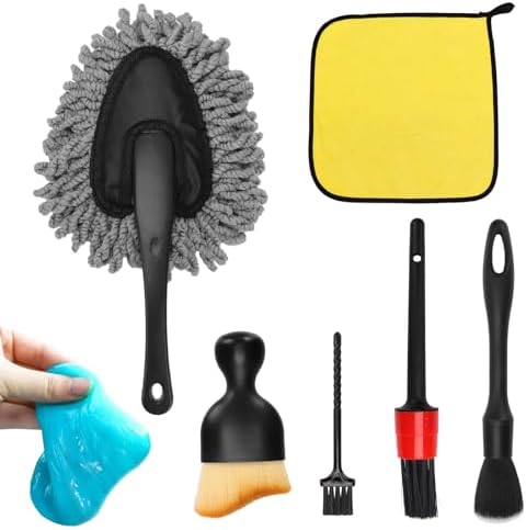 Car Interior Duster Detailing Brush Set Cleaning Gel Kit, Soft Microfiber by Unknown