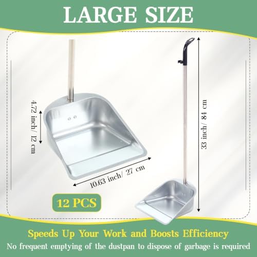 Didaey 12 Pack 33 Inch Stainless Steel Dustpan - Image 2
