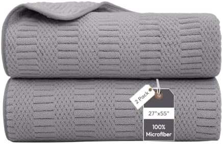 JML Microfiber Bath Towels, 2 Pack, 27x55 in by JML