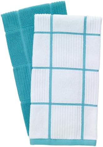T-fal Solid & Checked Parquet Kitchen Towels: Highly Absorbent, Super Soft Long - Image 2