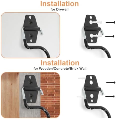 Tlence 16 Pack Metal Broom Hooks, Heavy Duty Garage Holder Wall Mount, S Type - Image 3