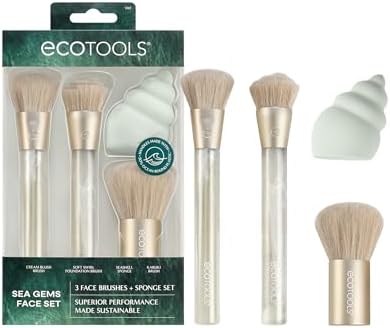 EcoTools Sea Gems Face Makeup Brush & Sponge 4-Piece Set by EcoTools