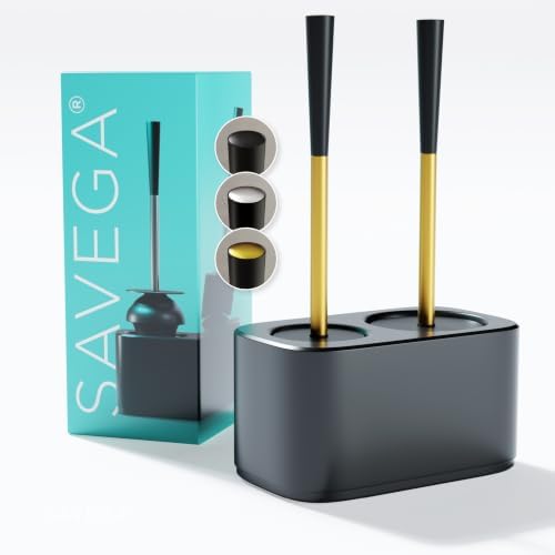 2-in-1 Toilet Bowl Brush and Plunger Set by SAVEGA