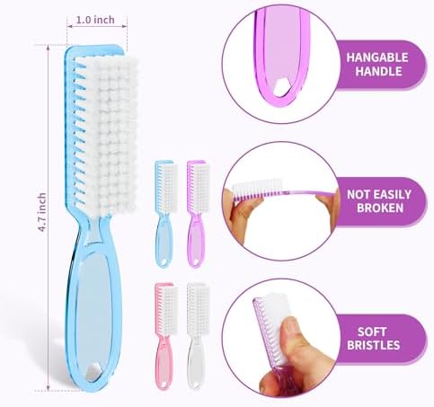 SQULIGT 12 Pcs Handle Grip Cleaning Brushes, Hand Fingernail Nail Scrub - Image 2