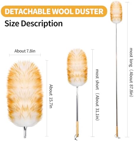 Feathers Duster, Long Telescoping Lambswool Dusters - Image 2