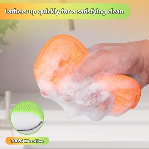 GLIMGLINT 12 Pack Dish Sponges Kitchen, Non-Scratch Microfiber Sponges - Image 4