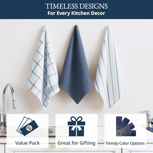 LANE LINEN Kitchen Towel Set 100% Cotton Absorbent 12 Pack - Image 4