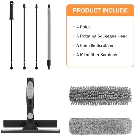 SetSail Window Squeegee with 66in Extension Pole 2-in-1 Window Cleaning Kit - Image 3
